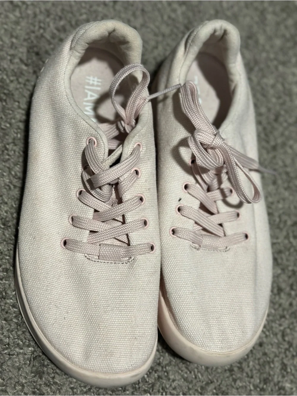 NOBULL Pale Pink Canvas Lace-Up Sneakers
